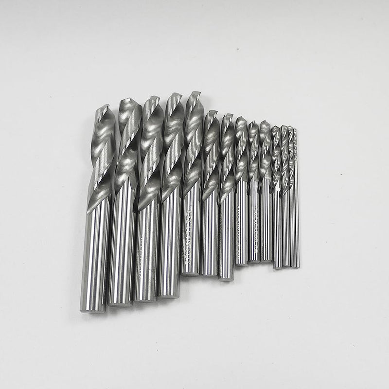 KLOT 14pcs Solid Carbide Stub Drill Bit Set (1mm-6.5mm) Industrial Grade High Precision 2-Flute Twist Straight Shank for Metal Working