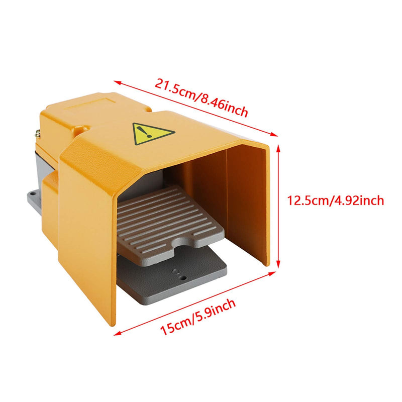 Foot Switch, Foot Operated Pedal Controller Power Switch Foot Pedal On/Off Switch with Guard Size Approx 21.5 x 15 x 12.5cm, Switch Socket