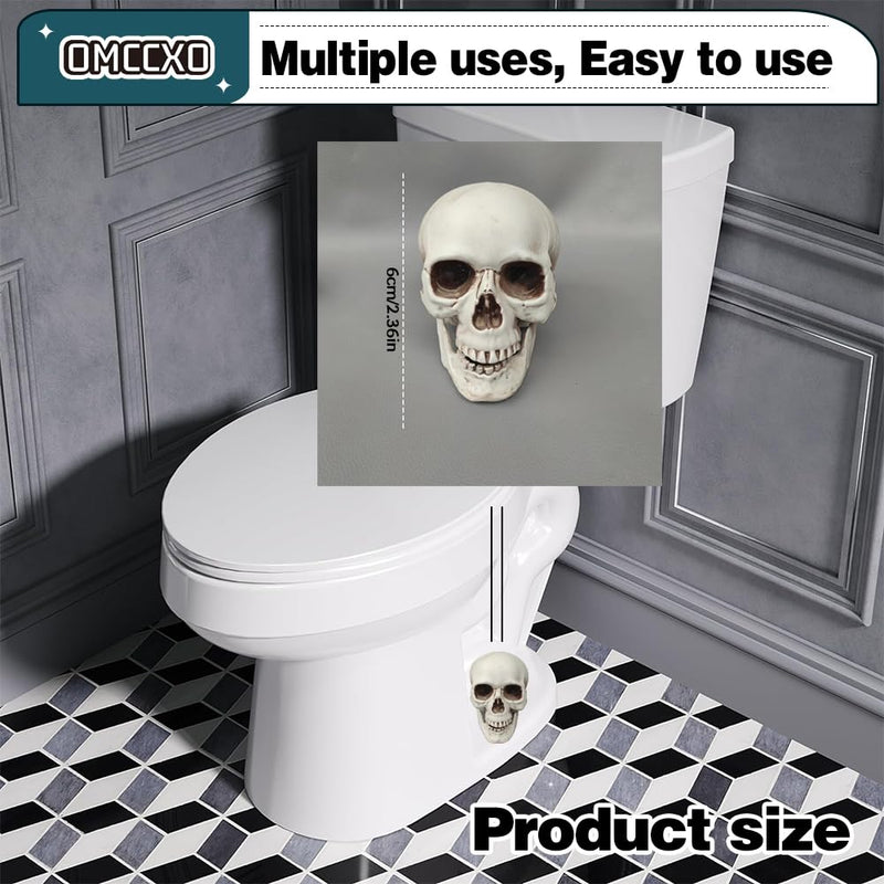 2Pack Skull Toilet Bolt Caps,Toilet Bolt Covers Decorative,Fun Skull Toilet Bolt Covers，Universal Toilet Bolt Caps Toilet Caps for Bottom of Toilet (Plastic Skull) Plastic Skull
