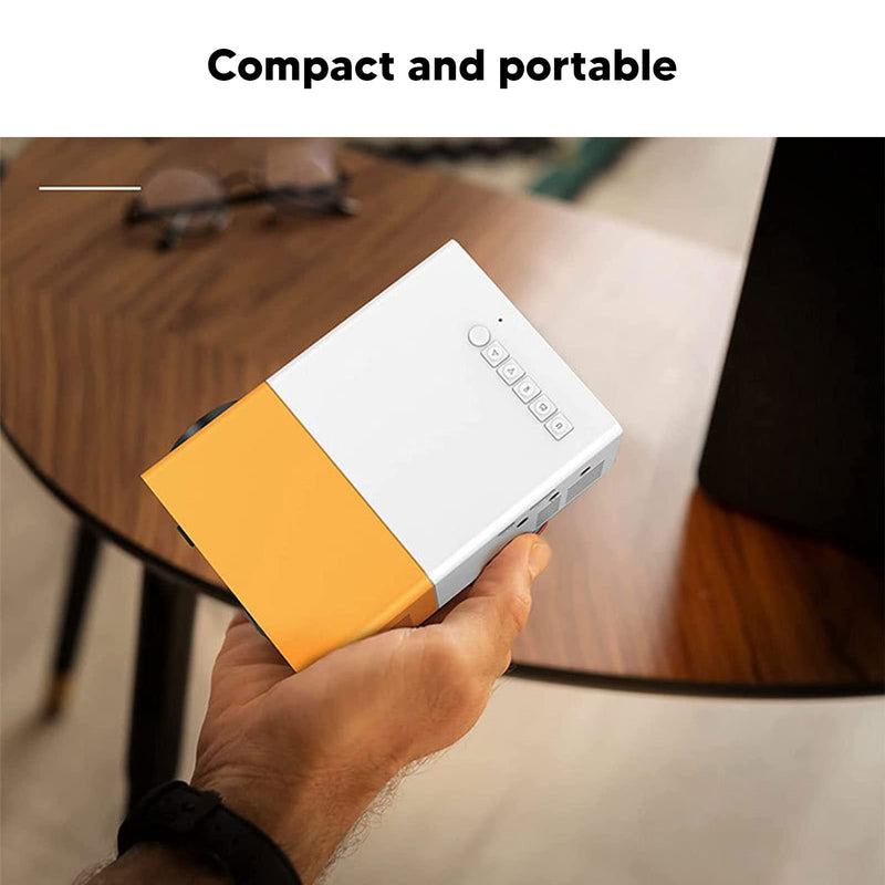 HD Portable Movie Projector with HDMI USB, 60inch Home Theater Support for Smartphone, TV Box, 200 Compact Design for Outdoor Camping and Presentations