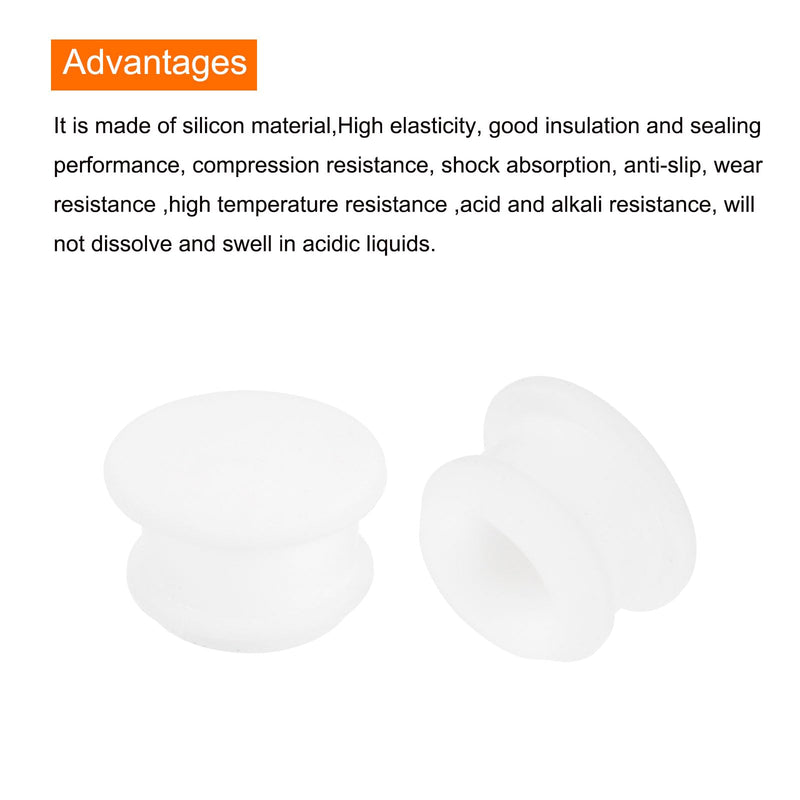 MECCANIXITY Silicone Snap in Locking Hole Plugs,Rubber Panel Seal Cover Flush Type Panel Round for Kitchen Rubber Bulkheads Waterproof Sealing Plugs 13mm/0.5 Inch Diameter White,Pack of 6