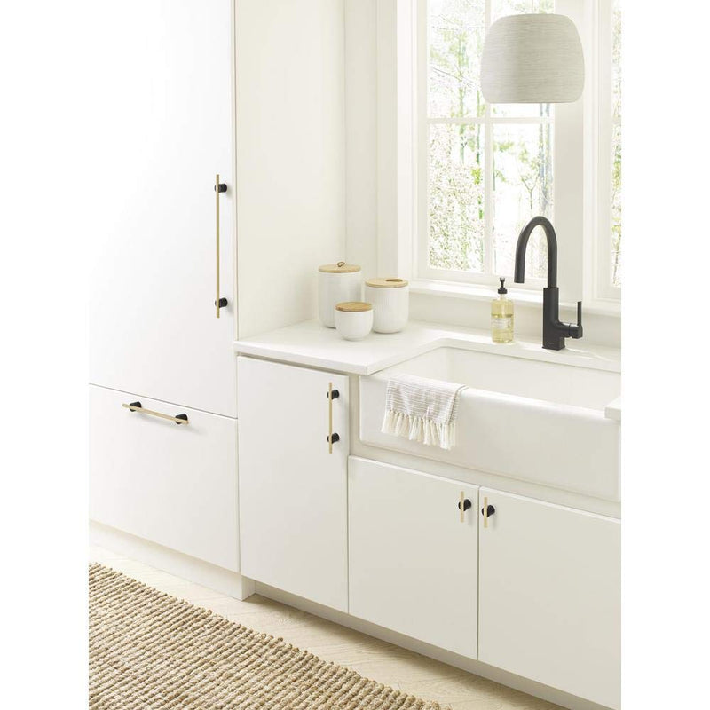 Amerock | Cabinet Pull | Matte Black/Matte Gold | 12-5/8 inch (320 mm) Center to Center | Transcendent | 1 Pack | Drawer Pull | Drawer Handle | Cabinet Hardware 12-5/8" Center-to-Center