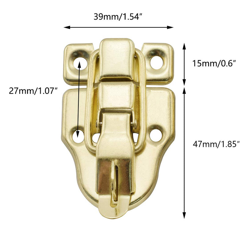 SDTC Tech 2-Pack Retro Gold Style Box Toggle Latch Antique Metal Duckbilled Hasp Latch Catch with Padlock Hole for Jewelry Box Cabinet Small Wooden Case Ordinary Box Crafts