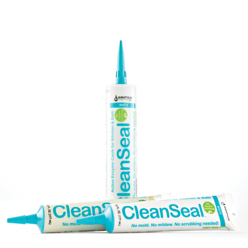 Clean Seal Active Enzyme Caulk, Kitchen & Bath, White, 10.5 oz. (Pack 1)