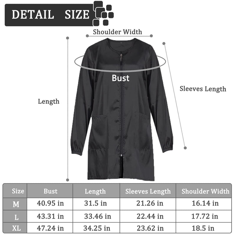 Chameleon Fabric Salon Smock Professional Stylist Jacket Waterproof Haircut Cape Barber Apron M code Black