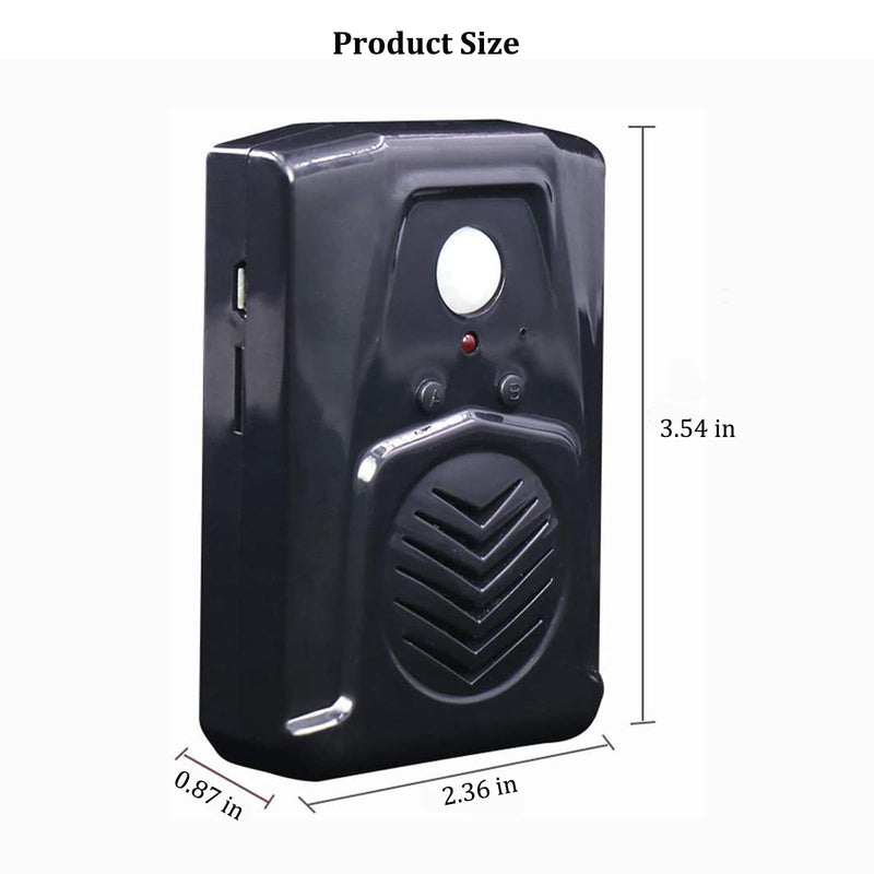 PIR Motion Sensor Activated Sound Player Speaker with USB Cable, Download Your own MP3 Audio Files to Play Speech, Music or Sound Effects (Black) Black