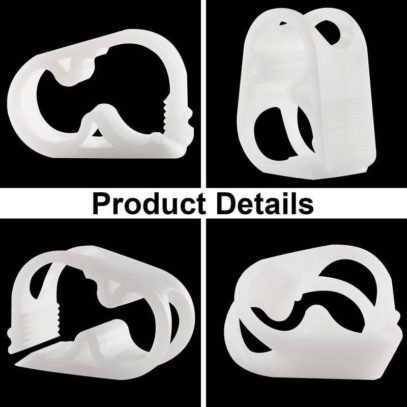 1/4" - 1/2" Plastic Tubing Clamps Adjustable Tube Clamp, Laboratory Pinch Valve Flow Control Hose Clamp - Pack of 5 White 1/4" - 1/2"