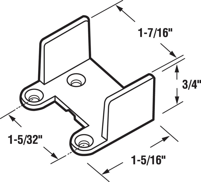 Prime-Line N 6565 Sliding Closet Door Floor Guide, 1-3/8 In. Doors, 3/4 In. Tall (Single Pack) 1 Count (Pack of 1)