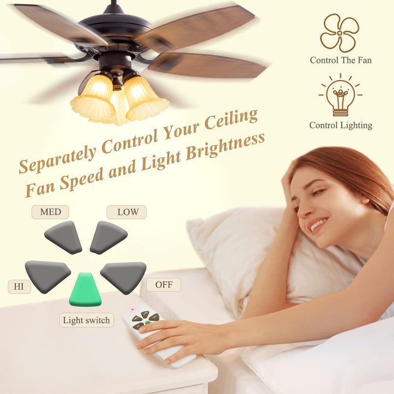 Ceiling Fan Remote Control Replacement, FAN-53T Remote for Harbor Breeze Hampton Bay Hunter, Replace 2AAZPFAN53T L3HFAN11T FAN-11T L3HFAN35T1 FAN-35T KUJCE9103 CHQ8BT7030T CHQ7030T UC7030T FAN-53T1 53T Fan Remote