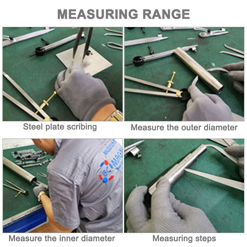 Utoolmart Spring Inside Outside Divider Caliper Set, 3 Piece 6" Quick Adjust Spring Caliper/Divider Set, Carbon Steel Measuring Tool Caliper, for Wood Turning Lathe Projects