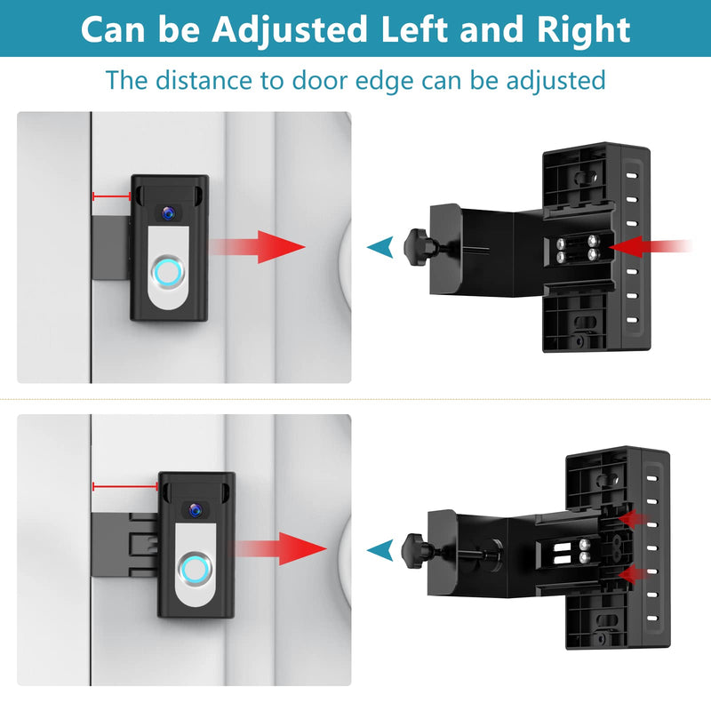 KIMILAR 2024 Upgrade Anti-Theft Video Doorbell Mount, Not Block Doorbell Motion Sensor, Adjustable No-Drill Mounting Bracket Wedge Holder Accessories for Home Rentals Office Room Carbon Black