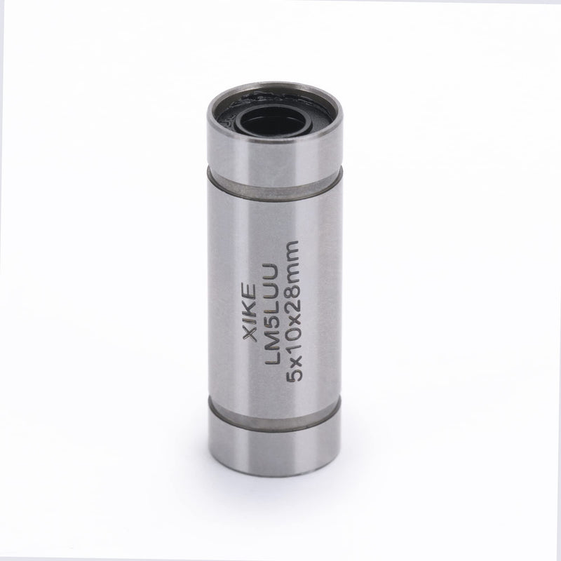XIKE 2 Pcs LM5LUU Sealed Lengthen Linear Ball Bearings 5x10x28mm,Fits DIY/3D Printer/Workbench/CNC, M4 Rod Shaft Guide Linear Motion System and SCS4LUU Linear Ball Bearings Block Slide Bushing. LM5LUU 5x10x28mm