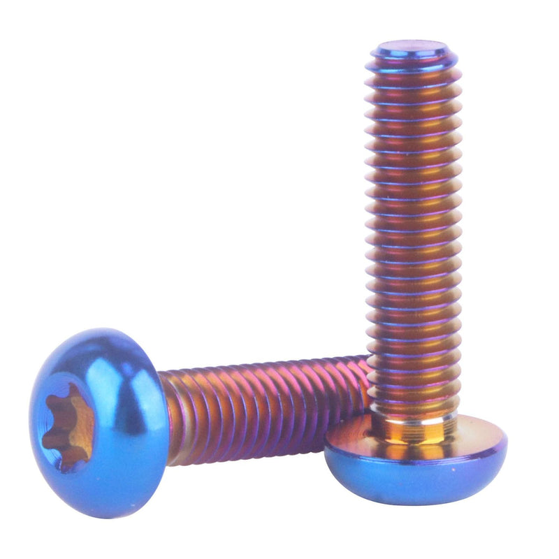 10Pcs Titanium Water Bottle Cage Bolts Torx M5x10 12 15 20 25mm Bicycle Rotor Screws Gr5 (Burnt Blue, M5x20mm) Burnt Blue