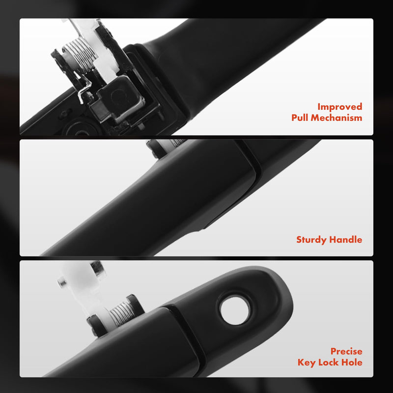 A-Premium Tailgate Handle Liftgate Latch Handle with Keyhole Compatible with Honda CR-V CRV 2002 2003 2004 2005 2006, Smooth Black, Replace# 74810-S9A-J11ZB