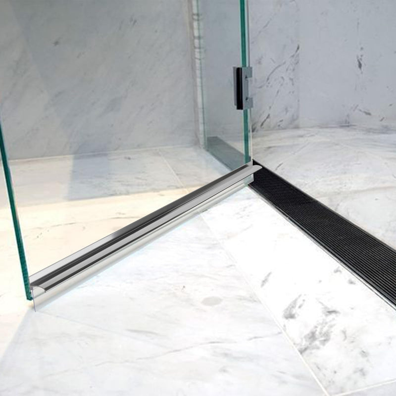32" Shower Door Drip Rail with Vinyl Sweep, Pre-Applied Mounting Tape, Framed Shower Door Aluminum Bottom Drip Rail Replacement