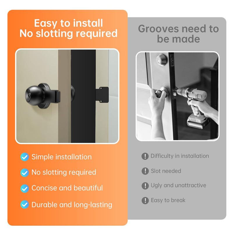 New ball indicator bolt lock, safe, with occupancy indicator, easy installation without lock cylinder, perfect for bathroom partitions, restrooms, restaurants, medical offices, Airbnb.（black) black bolt lock