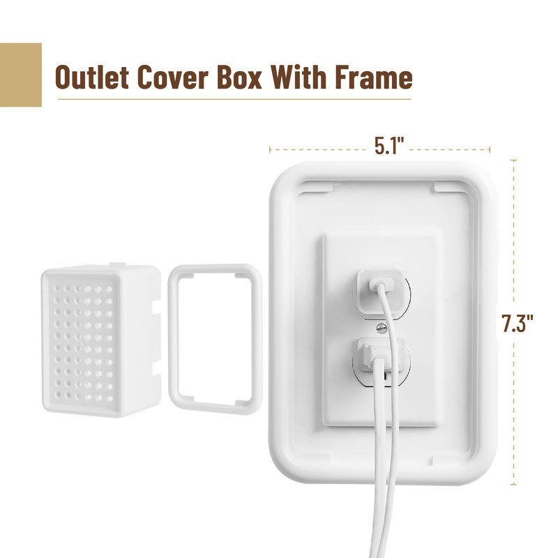 Bates - Baby Safety Outlet Cover Box, Extra Large, Baby Proof Outlet Covers Baby Proofing, Plug Covers for Electrical Outlets, Socket Covers for Outlets, Child Proof Outlet Cover, Outlet Box Cover