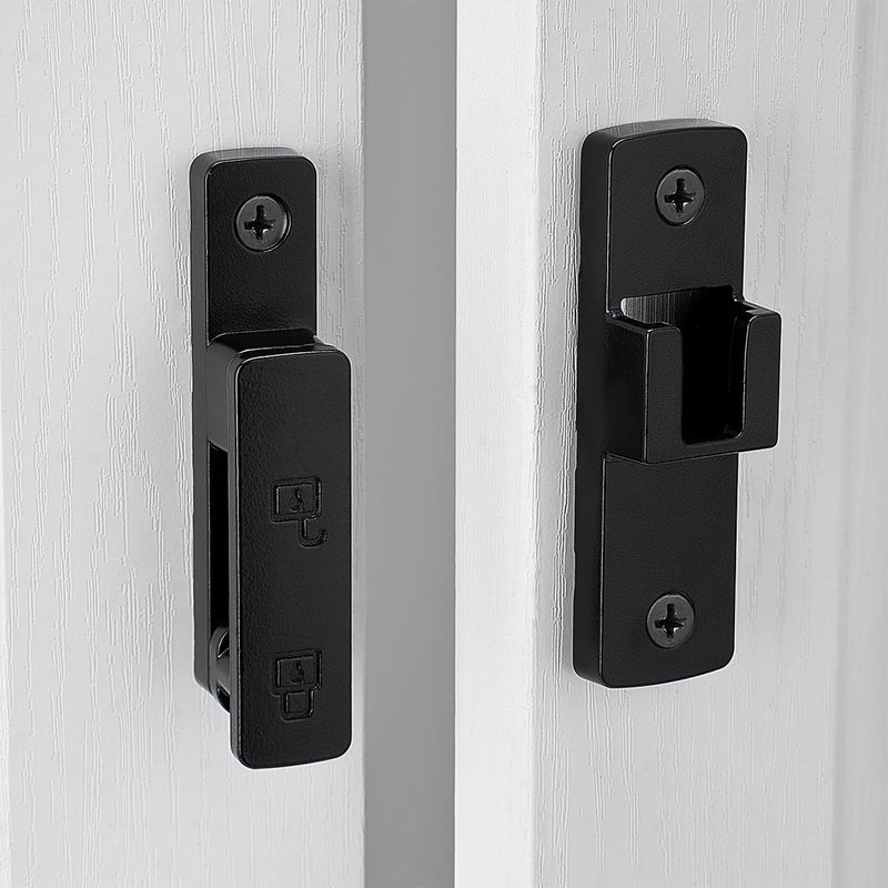 4 Packs Black Barn Door Latches,180 Degree Gate Lock,Flip Gate Latches Hardware,Zinc Alloy Door Lock Latch,Door Security Sliding Door Latch Lock for Cabinets,Bathroom, Barn & Garden Black_180 Degree 4