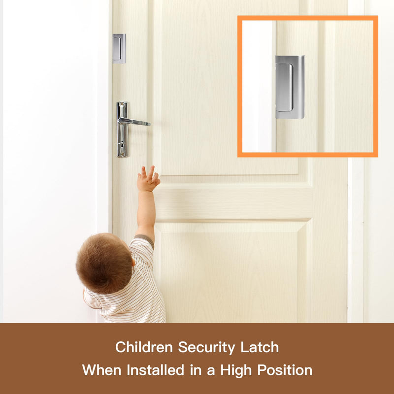 Home Security Door Lock, Childproof Door Reinforcement Lock for Inward Swinging Door, Door Locks for Kids Safety to Prevent Unauthorized Entry (White, 3 Pack) White
