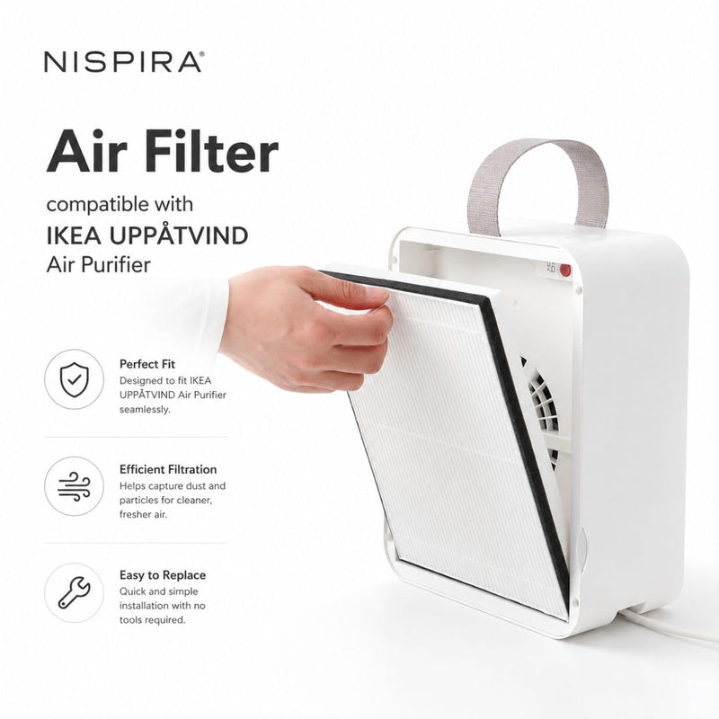 Nispira Replacement Air Filter Compatible with IKEA UPPÅTVIND Air Purifier, Premium Replacement Filter, Easy Installation, 1 Pack