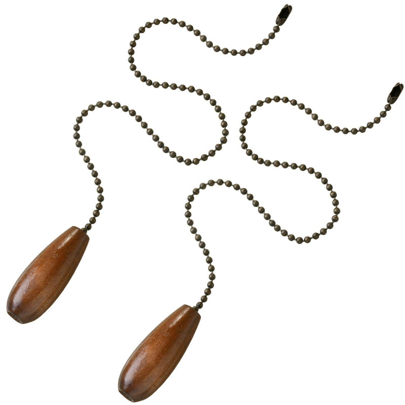 8 Pieces Ceiling Fan Pull Chains Extender Wooden Pendant Pull Chain Extension for Ceiling Light Lamp Fan Chain (Walnut Color) Walnut Color
