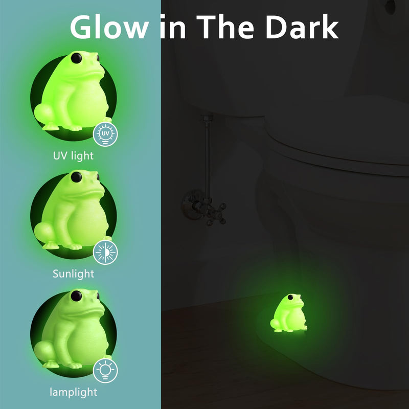 Toilet Bolt Caps Decorative Glow in The Dark- 2PCs Frog Toilet Bowl Bolt Covers Luminous Green PLA Cute Bathroom Decor Accessories Rust Prevention