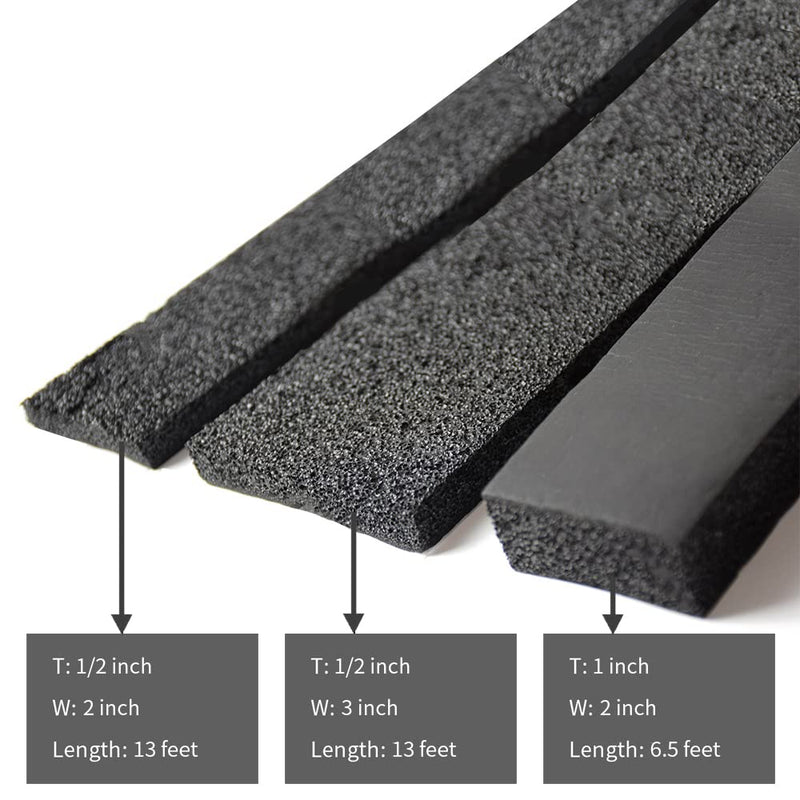 DOBTIM Pipe Insulation Foam Wrap Tape, Self Adhesive with High Resilience for Pipe Insulation Wrap 13 Ft x 3 Inch Wide x 1/2 Inch Thick 3" x 1/2"