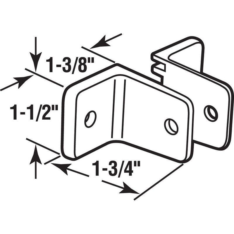 Prime-Line 656-8342 Two Piece Wall Brackets, 1-3/4 In., Zinc Alloy, Chrome Plated Finish (2 Pack) 1-3/4 in.