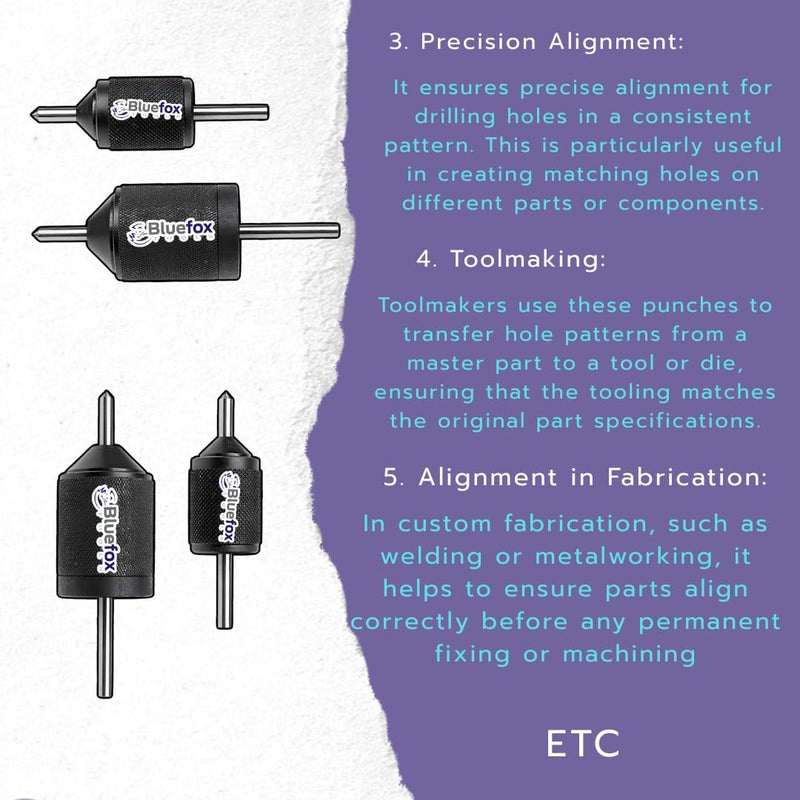 Universal Transfer Center Aligner Punch Hardened Pin Machine Tools Range Set TRANSFER PUNCH SET