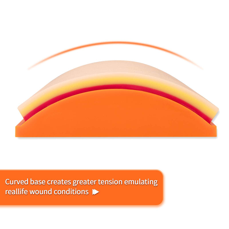 Medarchitect Suture Practice Pad Embedded Two Layers Meshes with Anti-Slip Curved Base for Educational Use Only