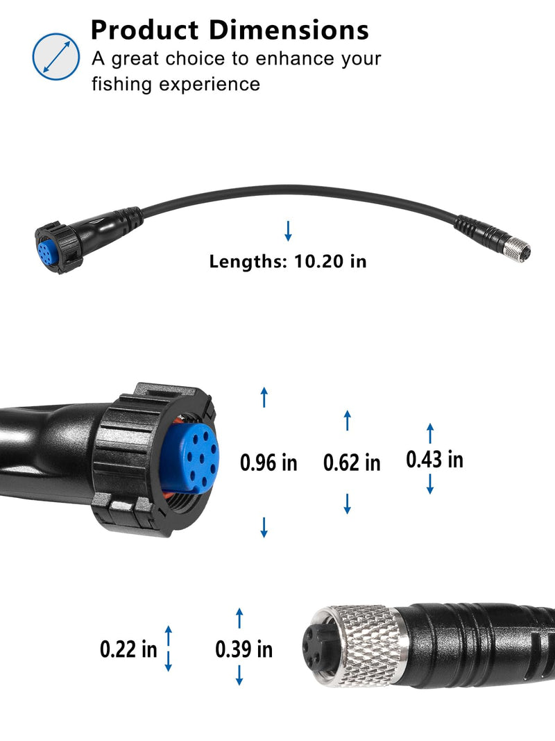 Replacement for 1852074 MKR-US2-14 Universal Sonar 2 Adapter Cable 8-Pin for Trolling Motors to Garmin ECHOMAP and GPSMAP, Connection for LiveScope Chartplotter and fishfinder