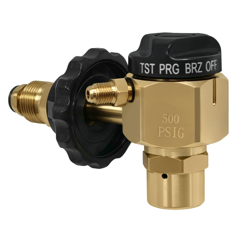 VN-500 Nitrogen Purge Control Valve Regulator w/500 PSI Flow Meter 4-Position Flow Control (TST/PRG/BRZ/OFF) Heavy-Duty Brass Body Hybrid Design Nitrogen Purging Regulator for Leak Testing