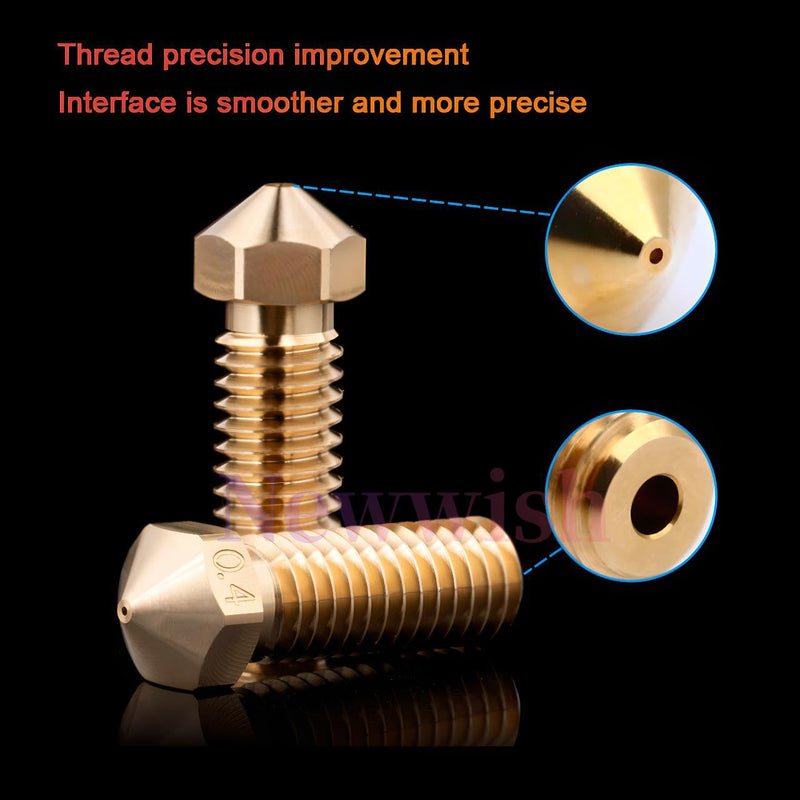 Vyper All Metal Hotend Upgrade Kit High Flow for Vyper,Kobra Max,Kobra Plus 3D Printer Volcano V5 J-Head Hotend Replacement,Bi-Metal Heatbreak,Brass Nozzle 0.4mm,Aluminum Heater Block. Brass Nozzle Kit