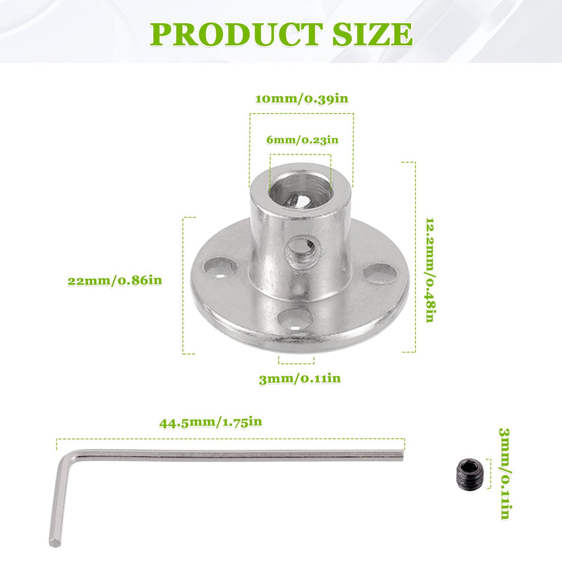 6mm Rigid Flange Coupling Connector, Rigid Guide Model Coupler Accessory, Rigid Shaft Axis Fittings with Electroplated and High Hardness Heat Treated for DIY RC Model Motors(4Pcs) 6mm