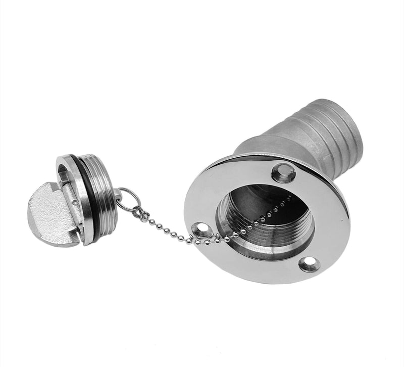 45 Degree Angle Marine Deck Filler Fill ，Stainless steel 316 Keyless Cap boat Hardware accessories Socket yacht W/ Rubber Gasket Fit for 1.5" /2” Diameter hose (Option: Diesel, 1.5" /38mm) Option: Diesel