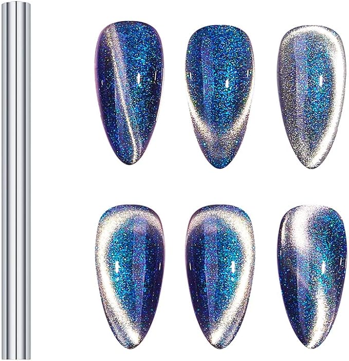 Ladruph Nail Tools Nail Magnets Cat Eye Stick Magnet Cylinder Shape Magnetic Slice Magnetic Stick Portable Suction 3D Tips Magnetic Stick UV Gel Polish Gradient Rod Manicure Nail Art Tool - NewNest Australia