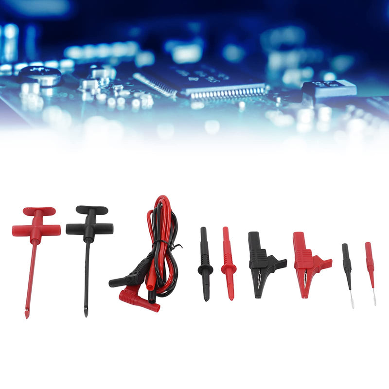 Banana Plug Multimeter Test Lead Kit, Eectrical Alligator Clips Probe Test Kit,19A JT8001‑1 Crocodile Clip Puncture Probe Wire Piercing Probe Clip Multimeter Accessories for Electronic Repair
