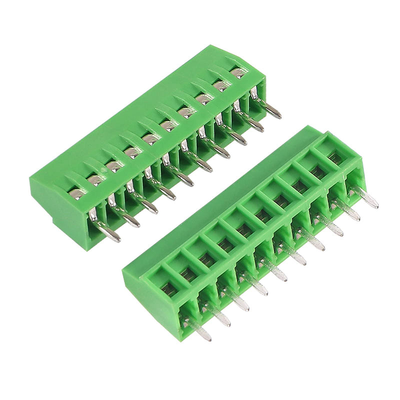 DIANN 10pcs PCB Connectors 10Pin 2.54mm 0.1" Pitch Screw Terminal Block Connector 150V 6A PCB Terminal Block Connector for 26-18AWG Cable 10Pin-10pcs