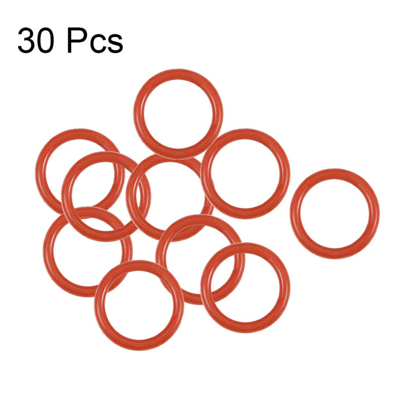 uxcell Silicone O-Ring, 8mm OD, 6mm ID, 1mm Width, VMQ Seal Rings Gasket, Red, Pack of 30 8mmx6mmx1mm