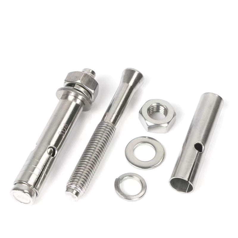 5 Pcs M6 x 60mm 304 Stainless Steel Expansion Bolt External Hex Expansion Screw Bolt Sleeve Anchor，Pool Safety Cover Expansion Bolts，for Concrete(a32800001) M6x60mm