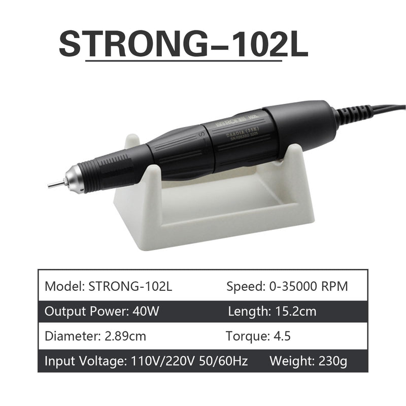 35K RPM Micromotor Polisher with Micro Motor Handle, Micromotor for Jewelry,Ceramics,Silicone,Glasswork,Woodcarving (102L, 3mm) 102l