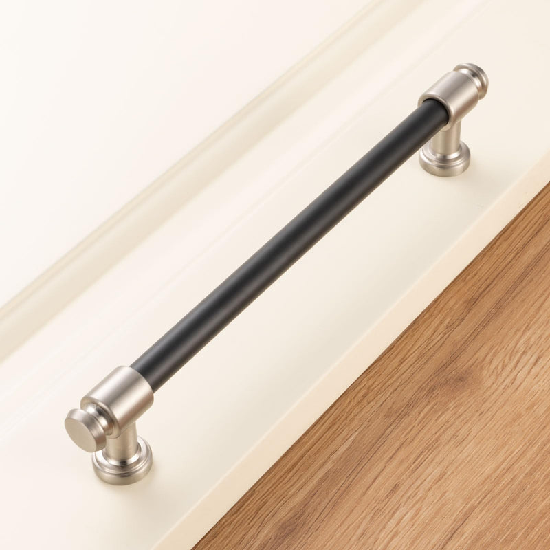 KOOFIZO 10 Pack 7-1/2 in Black & Nickel Cabinet Pull, Drawer Handles P11 Black + Brushed Nickel 7-1/2" CC