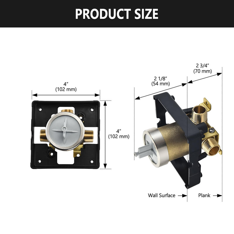 Shower Valve for Delta R10000-UNBXHF, 3 Port 1/2 Inch Connection 1-Pack, R10000 Valve Kit Compatible with Delta MultiChoice 13 14 17 17T Shower Trim, High Flow Brass Construction Without Stops