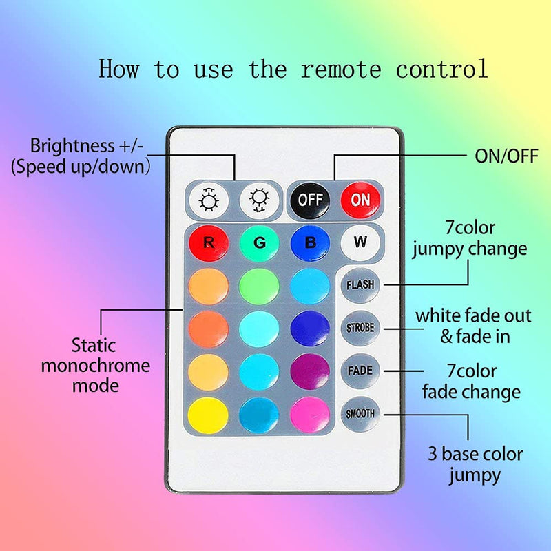 LED Strip Lights Battery Powered, 24 Keys Remote Control Light Strip for Parties, DIY Indoor Decoration, 6.56ft/2m 1 Pack