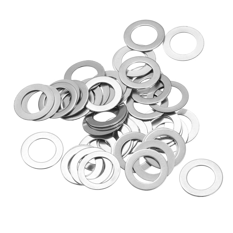 uxcell M10 304 Stainless Steel Flat Washers, 50pcs 10x16x0.5mm Ultra Thin Flat Spacers for Screw Bolt, Electronic Repair, Automotive 50