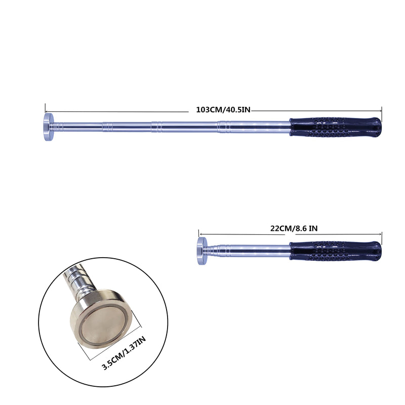 Heavy Magnetic pickup Tool 41" long 35lb suction magnets mechanic tools magnet pen pick up sticks enhanced retractable multi-tool magnetic pickup tool christmas gifts for men mens husband tes (1 Pack) 1 Pack