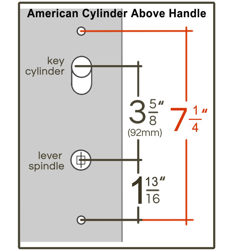 10" Arch Keyed MPL Hinged Patio Door Active Handleset Trim Compatible with Ashland, Marvin, Milgard & Jeld-wen French Doors, 3-5/8" Handle PZ, 7-1/4" H.C., Non-Handed, Matte Black