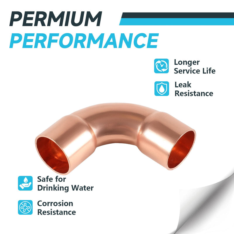 10Pack Seelink Copper Fittings, 1/2" C x C 90 Degree Elbow(COPPER131-10) 10 1/2 Inch