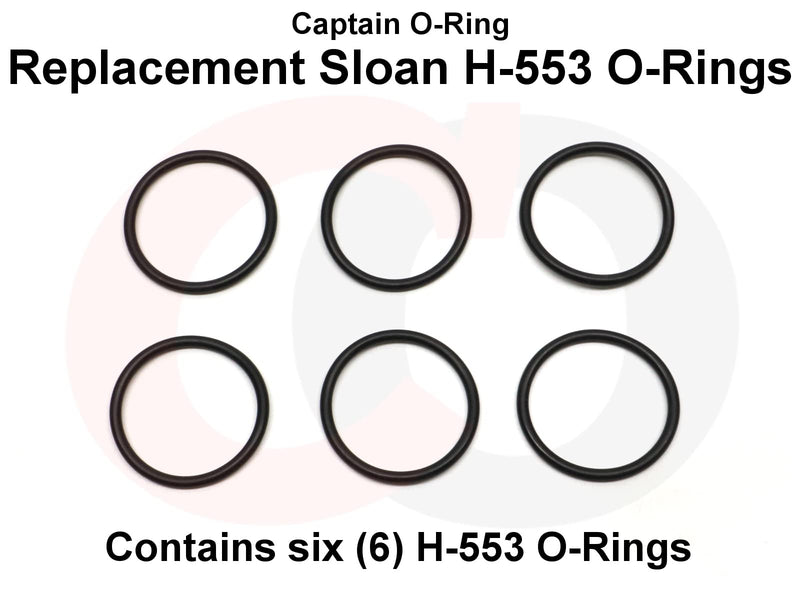 Captain O-Ring Replacement H-553/5308696 / P6000-C31 / A912809-0070A Orings for Zurn, Sloan, Royal/Regal, American Standard Flushometer Valve Tailpiece (6 Pack)