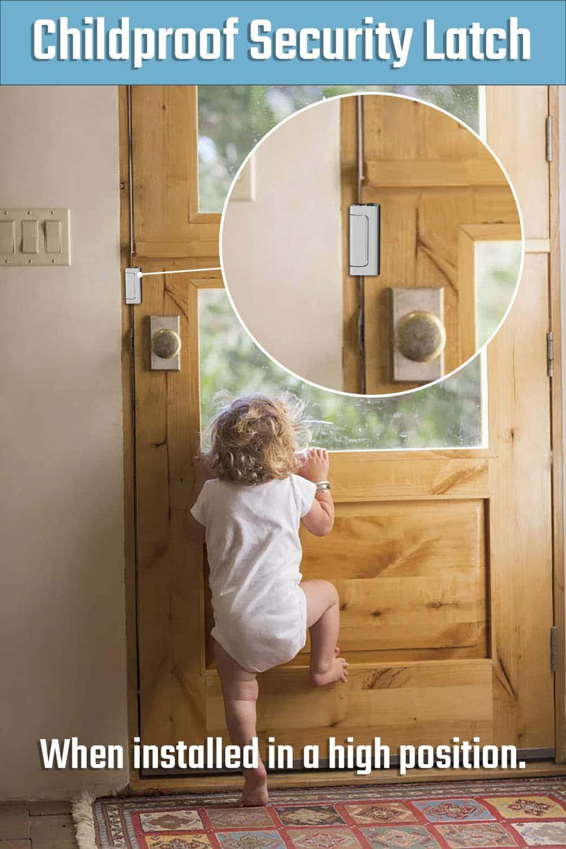 3PACK Home Security Door Reinforcement Lock Childproof, Add High Security to Home Prevent Unauthorized Entry, Aluminum Construction Finish, Silver 3